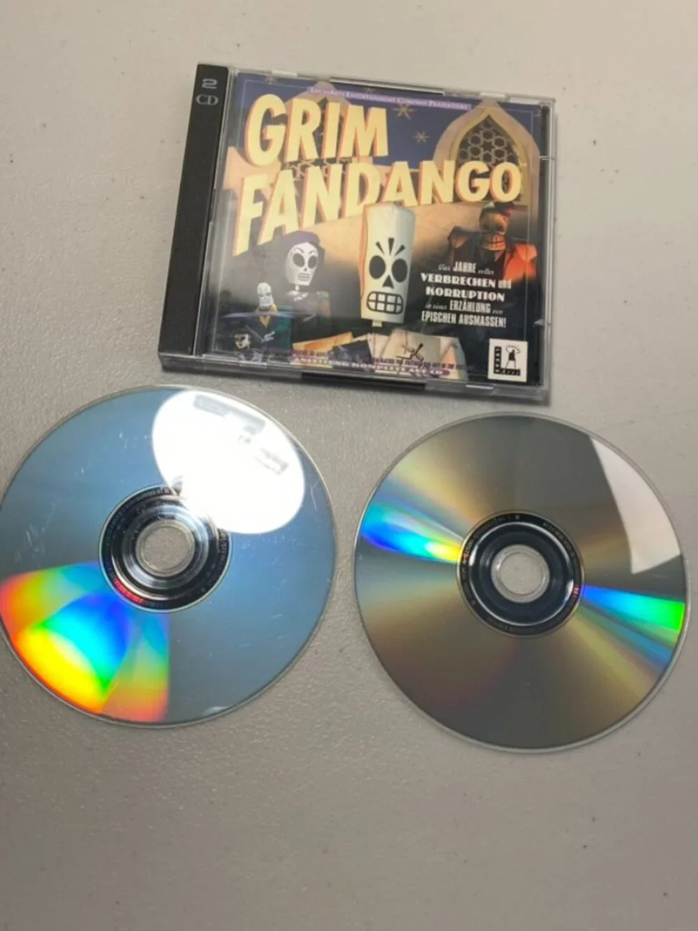 Grim Fandango 2 Disc Set (PC CD-ROM, 1997, LucasArts) German/Deutsch Version